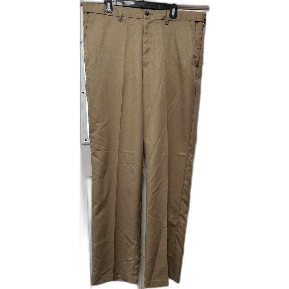 Amazon Classic Expandable Flat-Front Dress Pant Size 38x34 Tan (560)